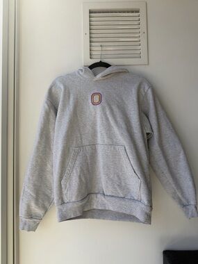 Gray Pullover Hoodie with graphic